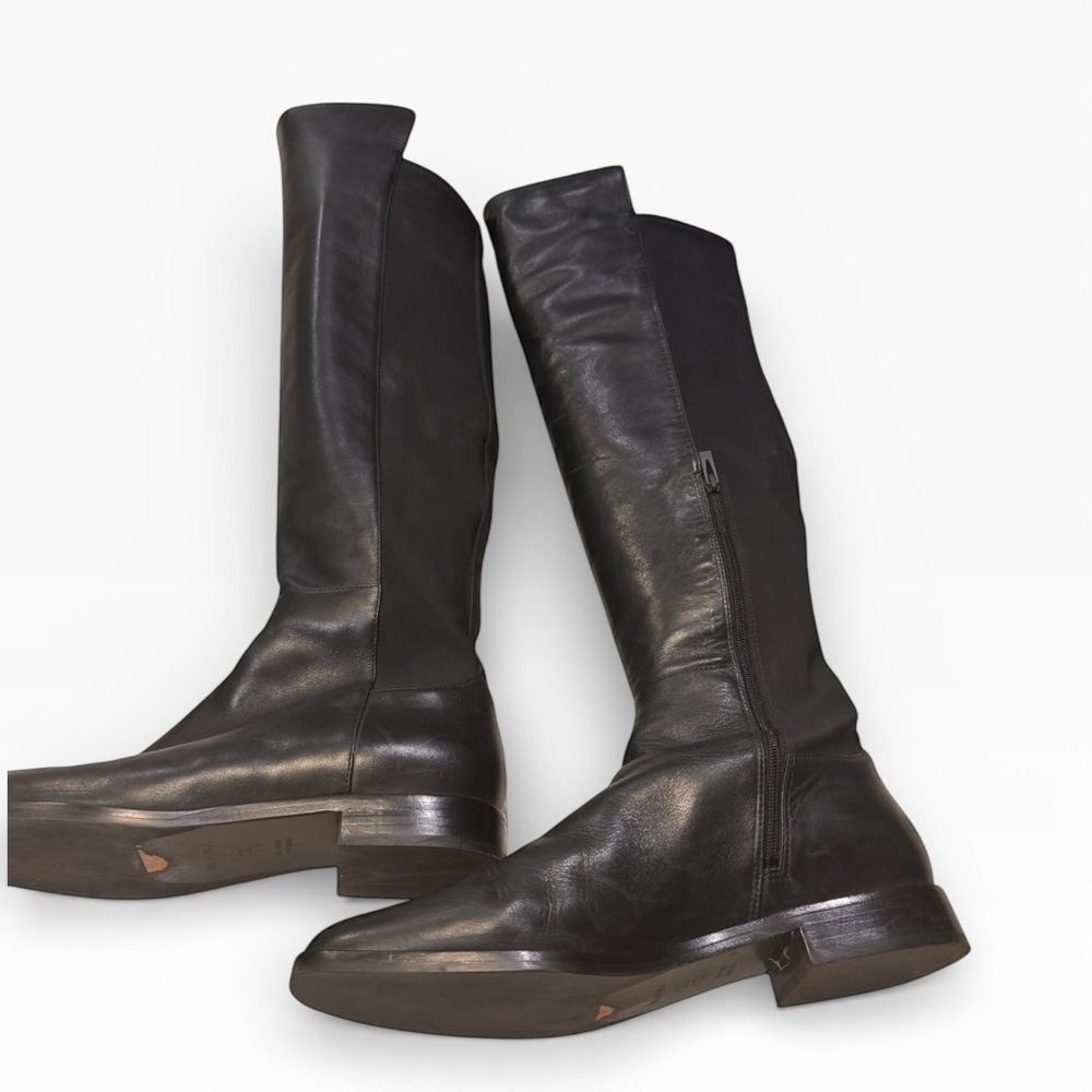 Via Spiga black leather over the knee high boots, size 9.5